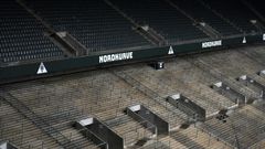 A deserted Borussia-Park, Borusia Moenchengladbach's home stadium