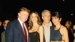 Ghislaine Maxwell (far right) pictured with Jeffrey Epstein and Donald and Melania Trump at Mar-a-Lago in 2000.