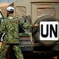 A Japanese soldier prepares for the arrival of more UN peacekeepers in Juba in South Sudan in 2016