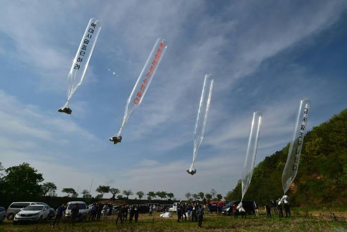 Activists have regularly released balloons carrying anti-Pyongyang leaflets across the border to North Korea