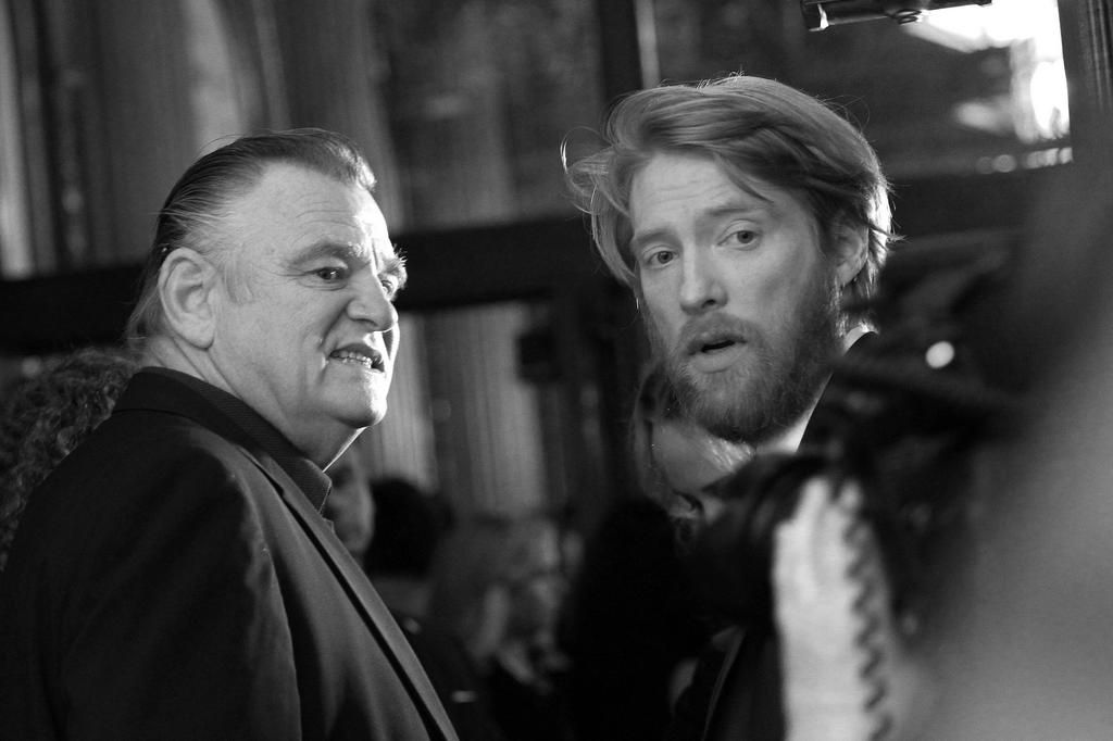 Brendan Gleeson (left) with son Domhnall (right), one of four Gleeson boys.