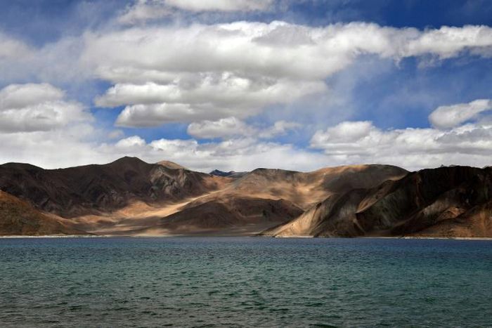 Pangong Tso lake in India's Ladakh region which borders China. The two countries share a 3,500-kilometre (2,200-mile) frontier, which has never been properly demarcated