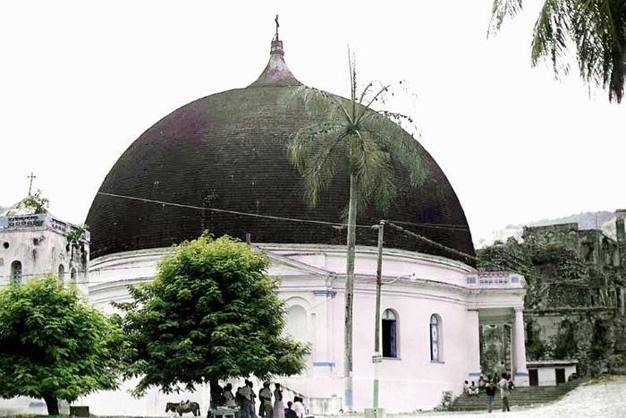 The 220 year-old Our Lady of the Immaculate Conception church in Milot, pictured in 2002, lost its dome in the fire