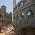 A construction worker on the site of a Roman-style amphitheatre in Antananarivo -- a pet project of President Andry Rajoelina