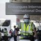 A policeman wears a face mask to prevent the spread of the new Coronavirus at the Santiago international airport