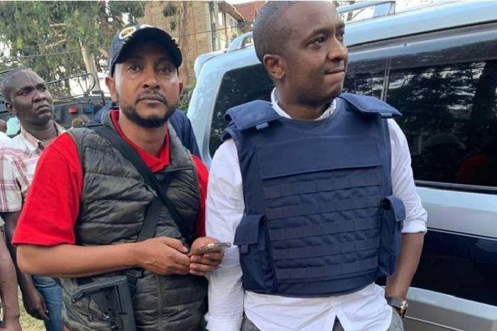 Drafton Mwitiki (L) with Steve Mbogo (R) at Dusit