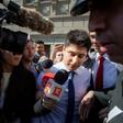 Chilean Nicolas Zepeda, suspect of the disappearance and possible murder of a Japanese student in December 2016 in the French city of Besancon, leaves Chile's Supreme Court after attending an extradition hearing, in Santiago, on March 5, 2020