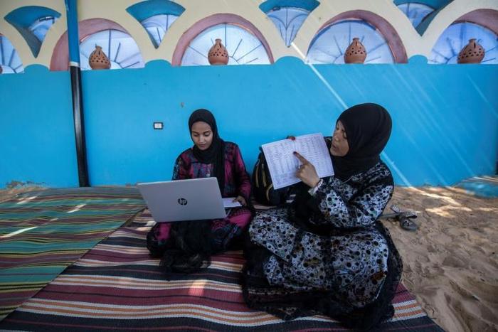 Fatma Addar and Hafsa Amberkab have compiled a handy mini dictionary in the Kenzi dialect, showing off a Nubian lexical chart as they work to keep the ancient language alive