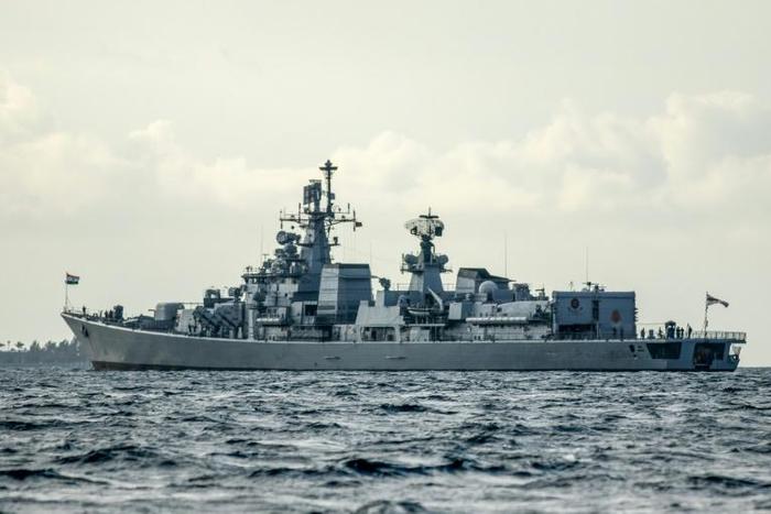 The INS Jalashwa is repatriating a first batch of 750 Indians from the Maldives