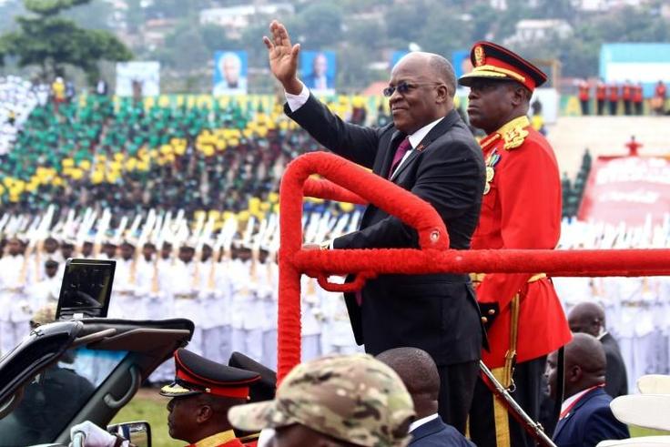 President John Magufuli, centre, at ceremonies last December to mark Tanzania's 58th anniversary of independence