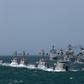Venezuela said it would deploy naval vessels like these frigates - here on a 2019 exercise - to welcome Iranian tankers bringing much needed gasoline