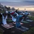 Muslims pray in Cape Town before looking for the crescent moon that signals the start of Ramadan