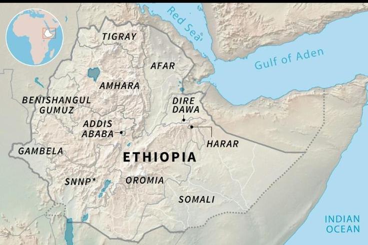 Map of Ethiopia and its regions