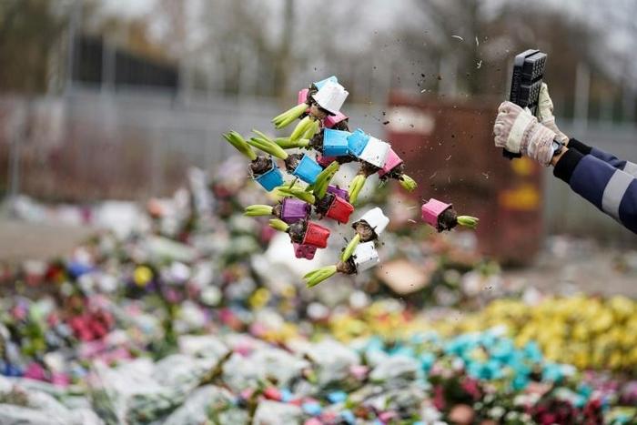 Mountains of flowers are being thrown away such as these at FloraHolland in Naaldwijk with the novel coronavirus having decimated sales