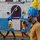 A group of men taking part in the "Judea of Masatepe" procession, a tradition in the Nicaraguan city near the capital Managua