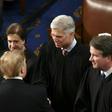 US Supreme Court Justice Neil Gorsuch (2R, pictured February 2019 shaking hands with President Donald Trump) wrote the majority opinion banning employers from firing LGBT workers on the basis of their sexual orientation