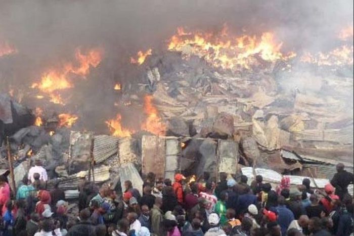 Property razed down by fire in Gikomba