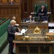 A video grab from footage broadcast by the UK Parliament's Parliamentary Recording Unit (PRU) shows Britain's Prime Minister Boris Johnson giving a statement in the House of Commons in London on the easing of coronavirus restrictions.