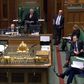 A video grab from footage broadcast by the UK Parliament's Parliamentary Recording Unit (PRU) shows Britain's Prime Minister Boris Johnson giving a statement in the House of Commons in London on the easing of coronavirus restrictions.