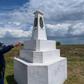 This triangular stone column marks the spot where the borders of Hungary, Romania, and Serbia meet