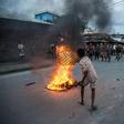 Protesters burned tyres, blocked roads and threw stones at security forces