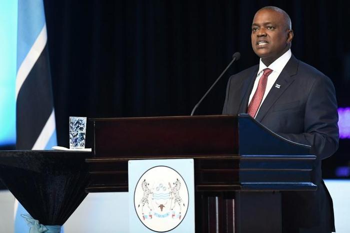 Quarantined... again: Botswanan President Mokgweetsi Masisi, seen here at his swearing-in ceremony last November
