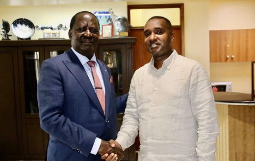 Raila Odinga with the late Ramadhani Suleiman Dori