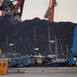 Ships and coal are seen at Rajin harbour in North Korea's northeastern city of Rason in 2017
