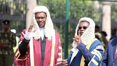 National Assembly Justin Muturi with Senate Speaker Kenneth Lusaka. The speaker’s daughter, identified as Winnie Makelo unveiled the multimillion palatial home