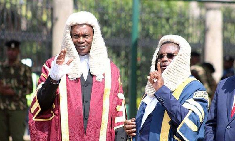 National Assembly Justin Muturi with Senate Speaker Kenneth Lusaka. The speaker’s daughter, identified as Winnie Makelo unveiled the multimillion palatial home