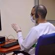 An inmate receives a virtual visit at Dubai's Al-Awir prison in the United Arab Emirates