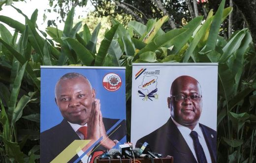 Vital Kamerhe (L) is President Felix Tshisekedi's (R) chief of staff