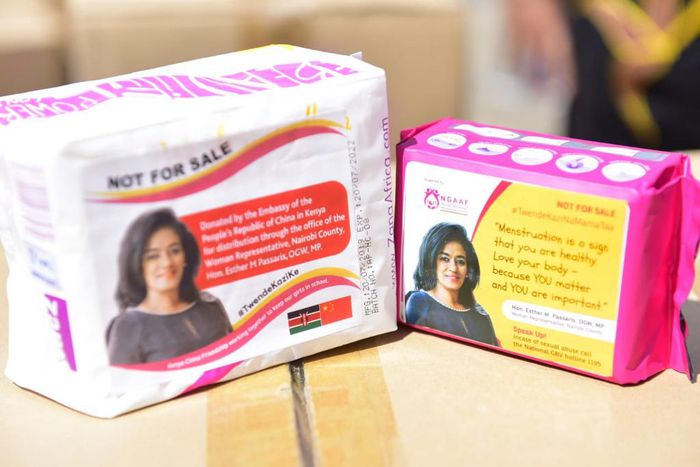 Nairobi Woman Rep Esther Passaris shamed for putting her photo on free sanitary pads