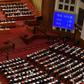 A screen shows the result of the vote on a proposal to draft a security law on Hong Kong during the closing session of the National People's Congress at the Great Hall of the People in Beijing