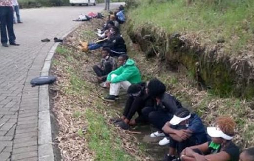File image of youth arrested in Nakuru in the month of April at a time when Coronavirus Pandemic had disrupted normal life