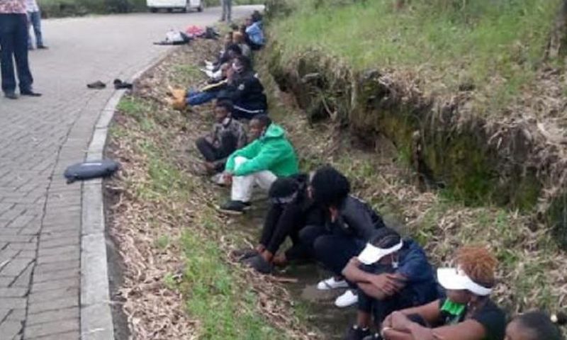 File image of youth arrested in Nakuru in the month of April at a time when Coronavirus Pandemic had disrupted normal life
