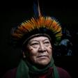 Davi Kopenawa Yanomami, spokesman for the Yanomami indigenous people of Brazil, at a conference in Paris on January 29, 2020