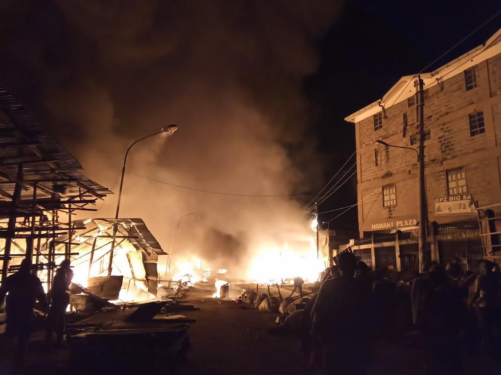 Active inferno at the cereals and mitumba sections of Gikomba Market on June 25, 2020