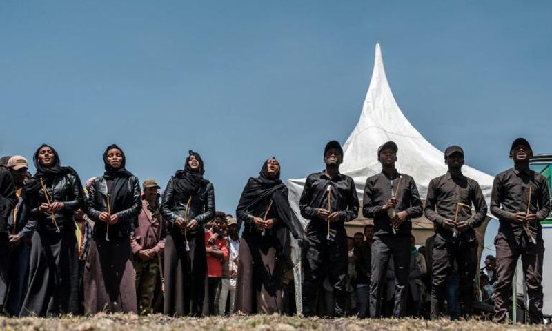 Memorial ceremonies have been taking place at the crash site of the Ethiopian Airlines flight 302 before the anniversary