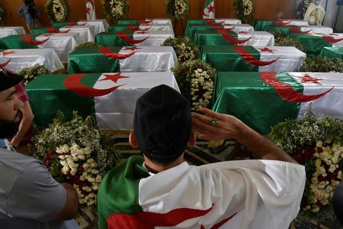 Algerians paid their respects before the 24 coffins of anti-colonial resistance fighters repatriated to Algiers by France before their burial