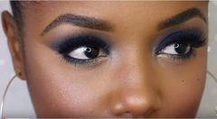 Sultry navy blue smokey eye makeup