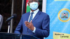 Health CAS Rashid Aman during a past Covid-19 press briefing. The Ministry of Health has advised persons living with Sickle Cell Anemia to stock up on their medication