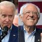 Joe Biden (L) and Bernie Sanders
