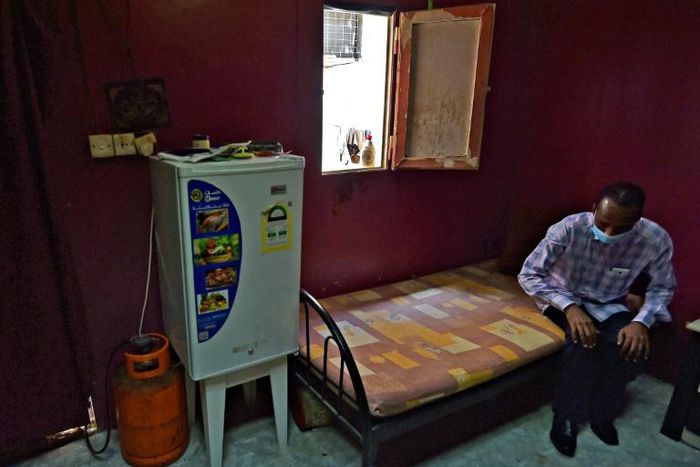 Sudanese electrician Hatem, a 45-year-old with an expired residence permit, lives in hiding to avoid arrest in the Saudi capital Riyadh