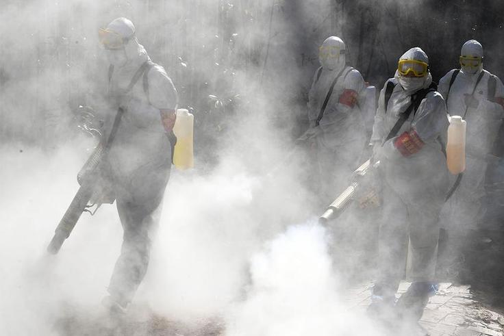 File image of a fumigation process. City Hall to conduct air fumigation over Coronavirus - Nairobi Public Health director Wilson Lang'at