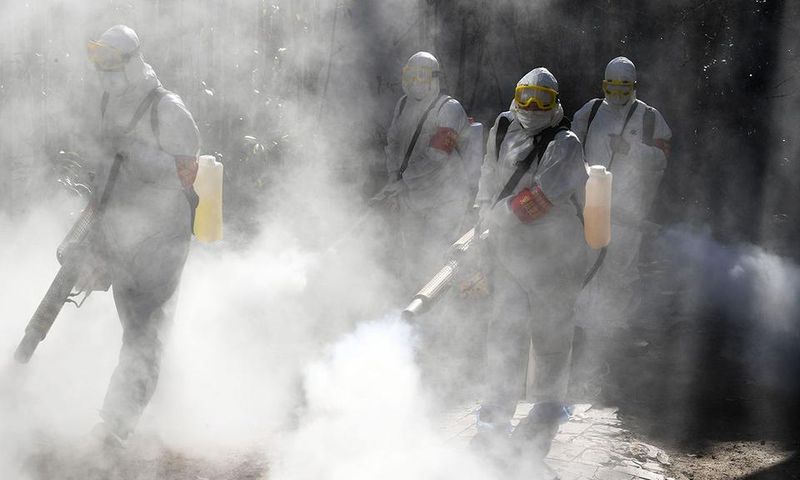 File image of a fumigation process. City Hall to conduct air fumigation over Coronavirus - Nairobi Public Health director Wilson Lang'at