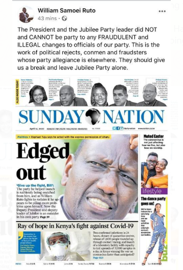 Give us a break and leave Jubilee Party alone - DP Ruto fires back at Daily Nation