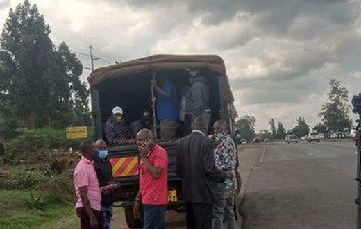 64 people arrested while attempting to sneak into Nairobi at Bluepost road block