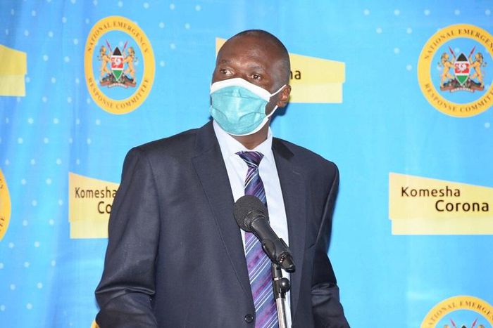 Ministry of Health Director General Patrick Amoth during a recent press briefing on Covid-19 situation in Kenya