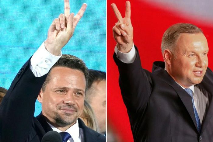 Andrzej Duda (R) Rafal Trzaskowski (L) will strive to attract those voters who backed the other nine candidates